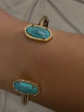 Kendra Scott Turquoise Gold Open Cuff Bracelet